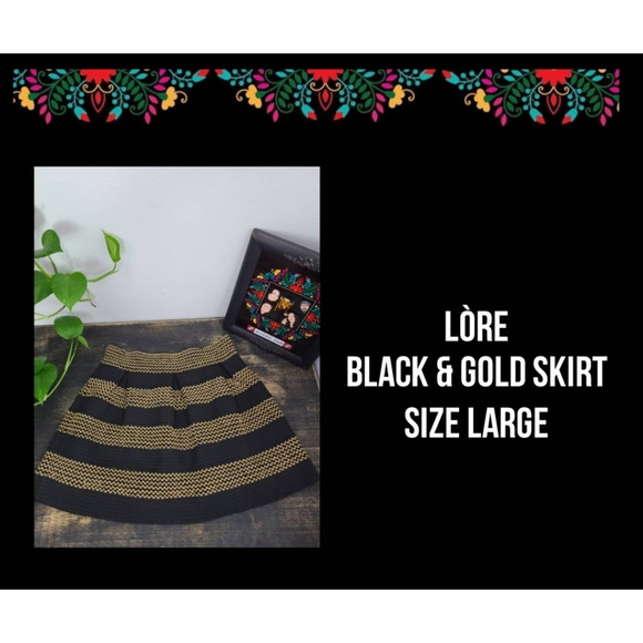 LÒRE Dresses & Skirts - LÒRE | BLACK & GOLD SKIRT